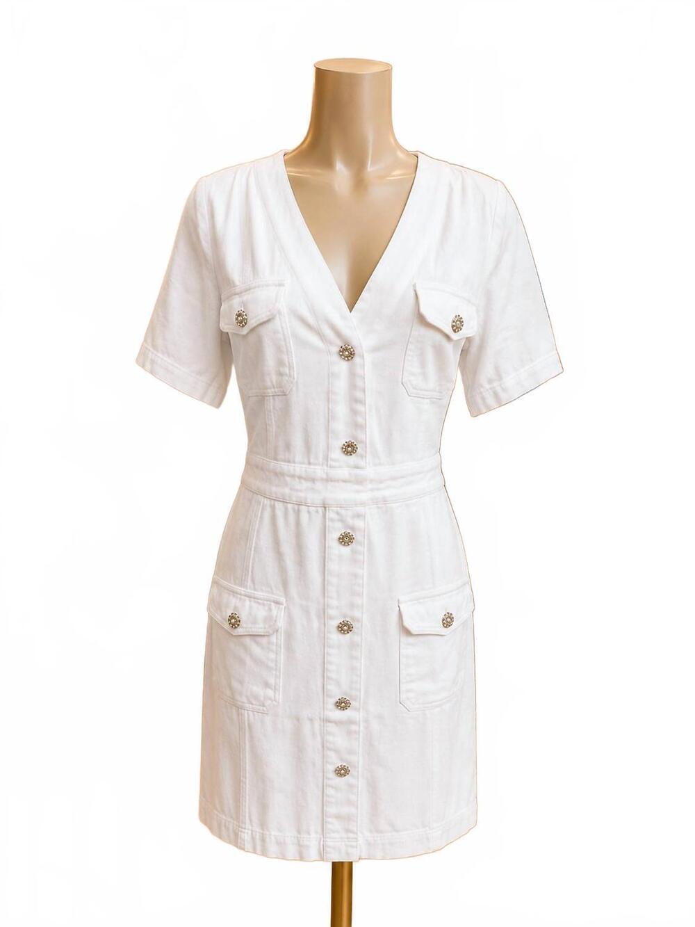 NEW EESOME women's button-down midi dress in ivory breeze